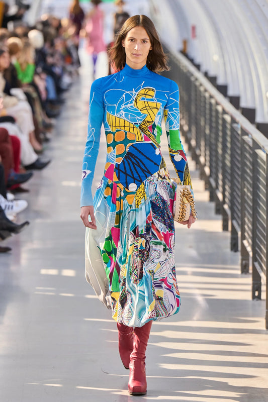Stella McCartney x Frank Stella Fall 2022 Runway Abstract Art Print Dress