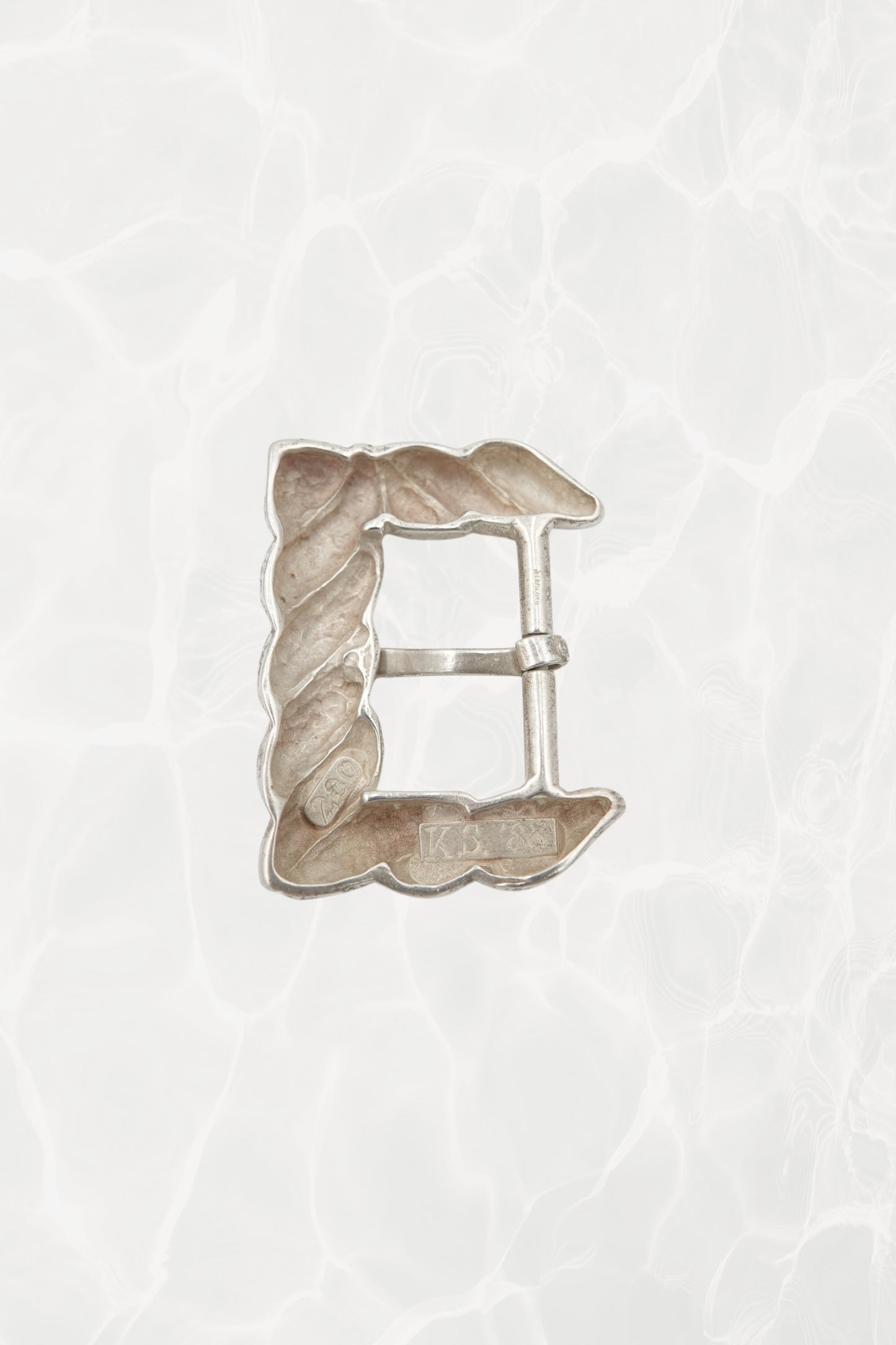 Vintage Tiffany & Co. sterling silver belt buckle with rope motif, 1988 designer accessory