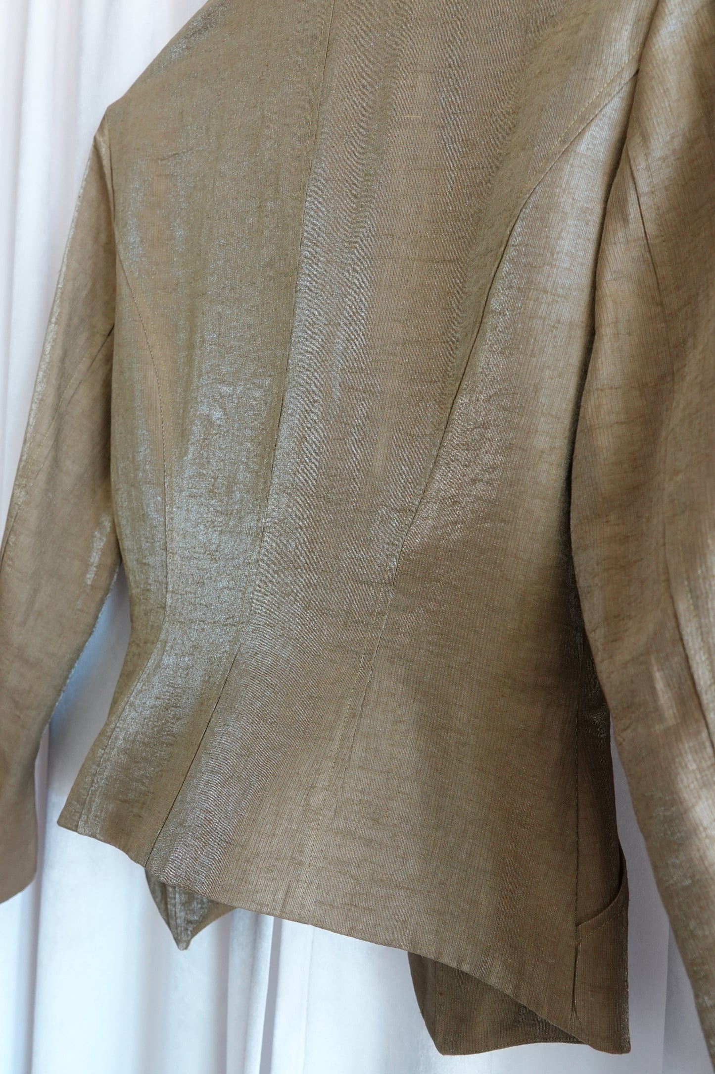 Vintage 1990s Gold Metallic Linen Jacket