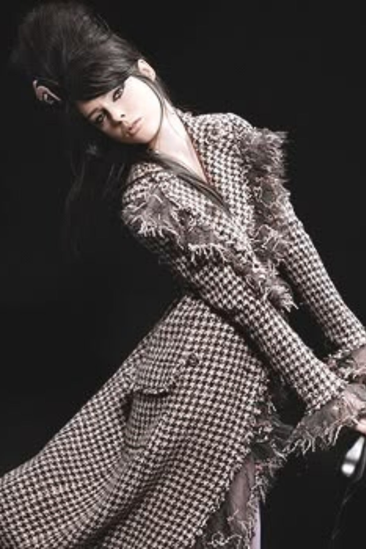 Chanel by Karl Lagerfeld Métiers d'Art Paris-London Fringed Houndstooth Tweed Coat