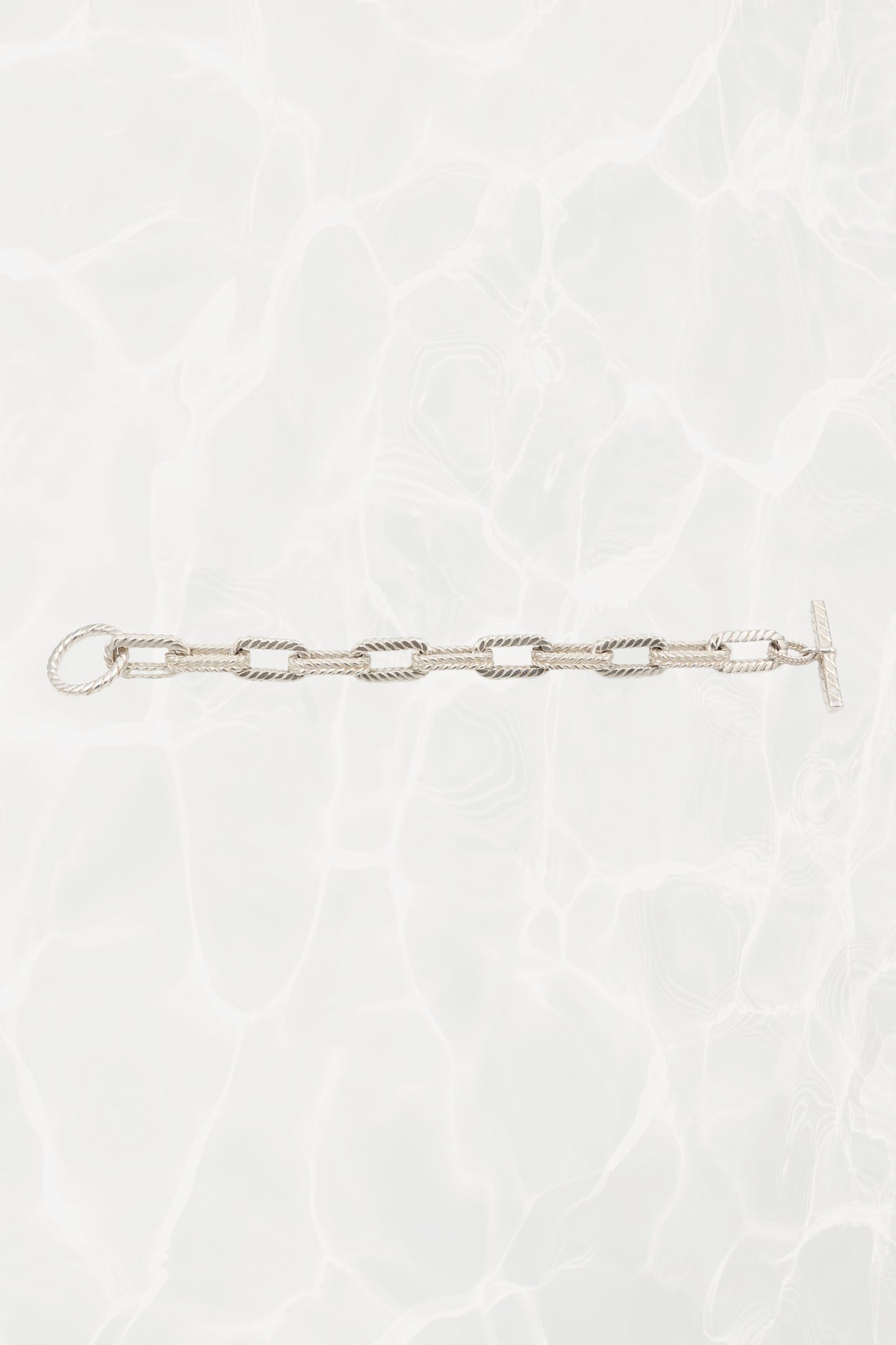 Vintage Tiffany & Co. chunky .925 sterling silver rope link toggle chain bracelet, 90s designer jewelry