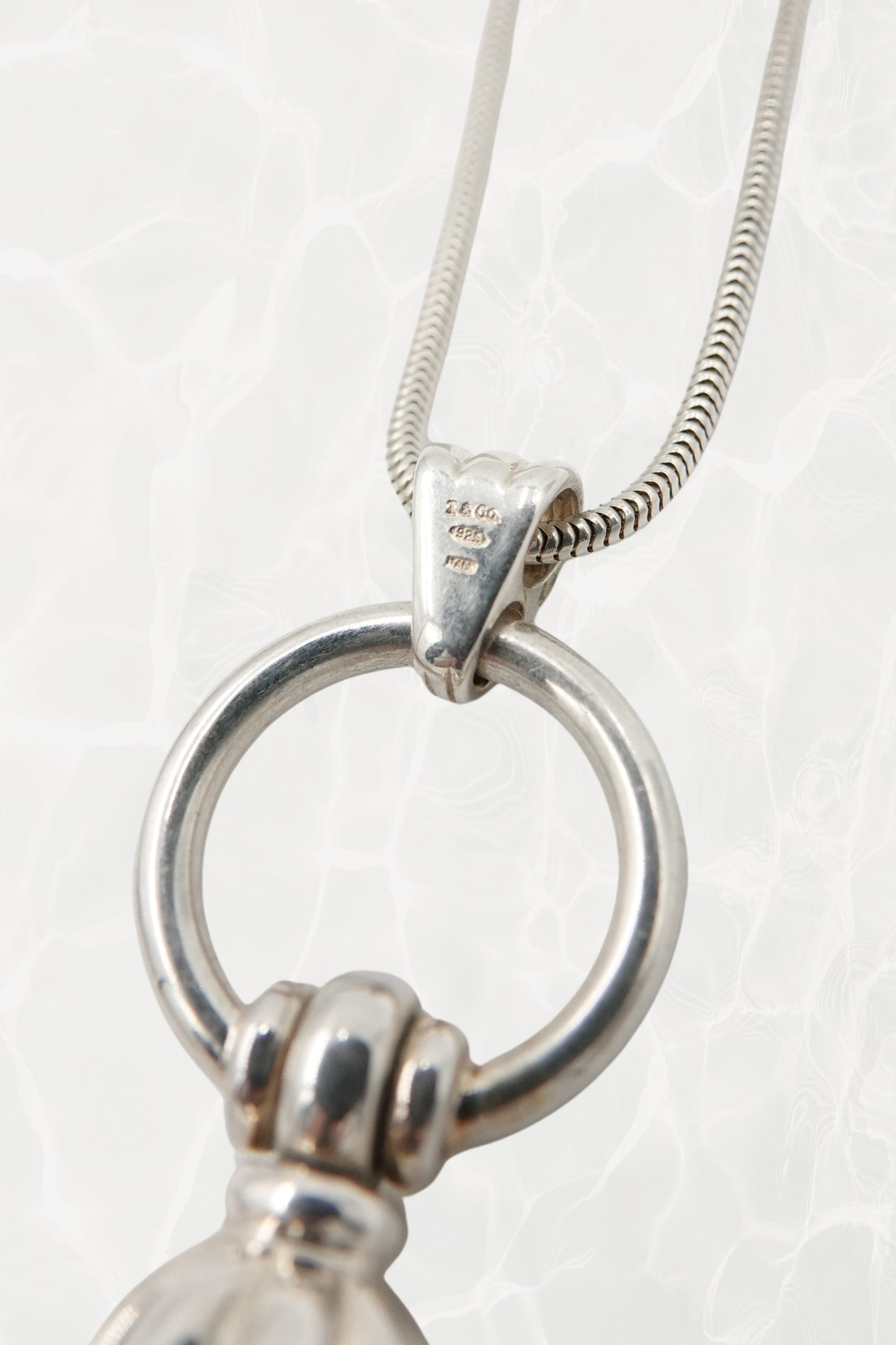 Tiffany & Co. sterling silver ring and tassel pendant necklace, vintage designer jewelry