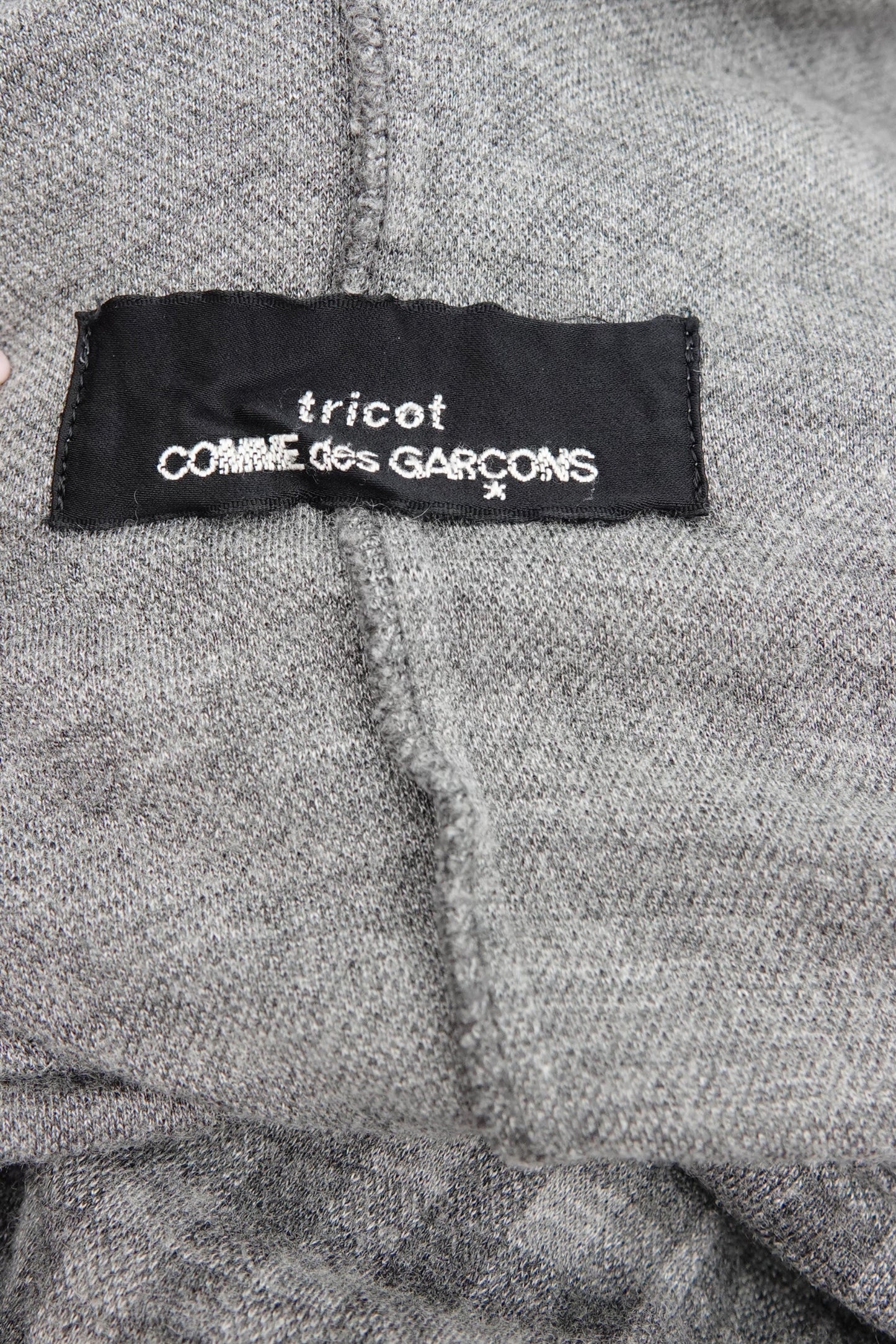 80's Tricot CDG Grey Gingham Wool Blend Plunge Maxi Dress
