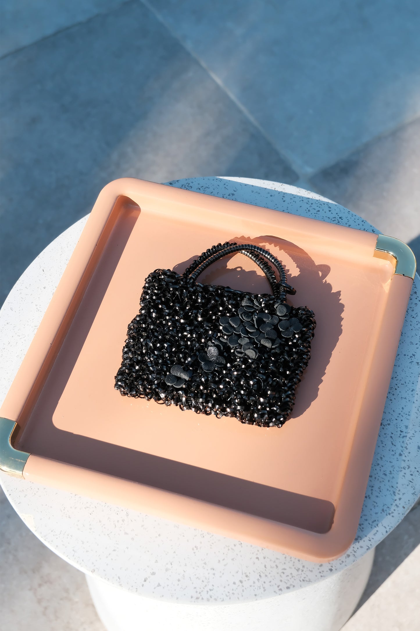 Anterprima Miniatura Flower Embellished Wire Micro Bag