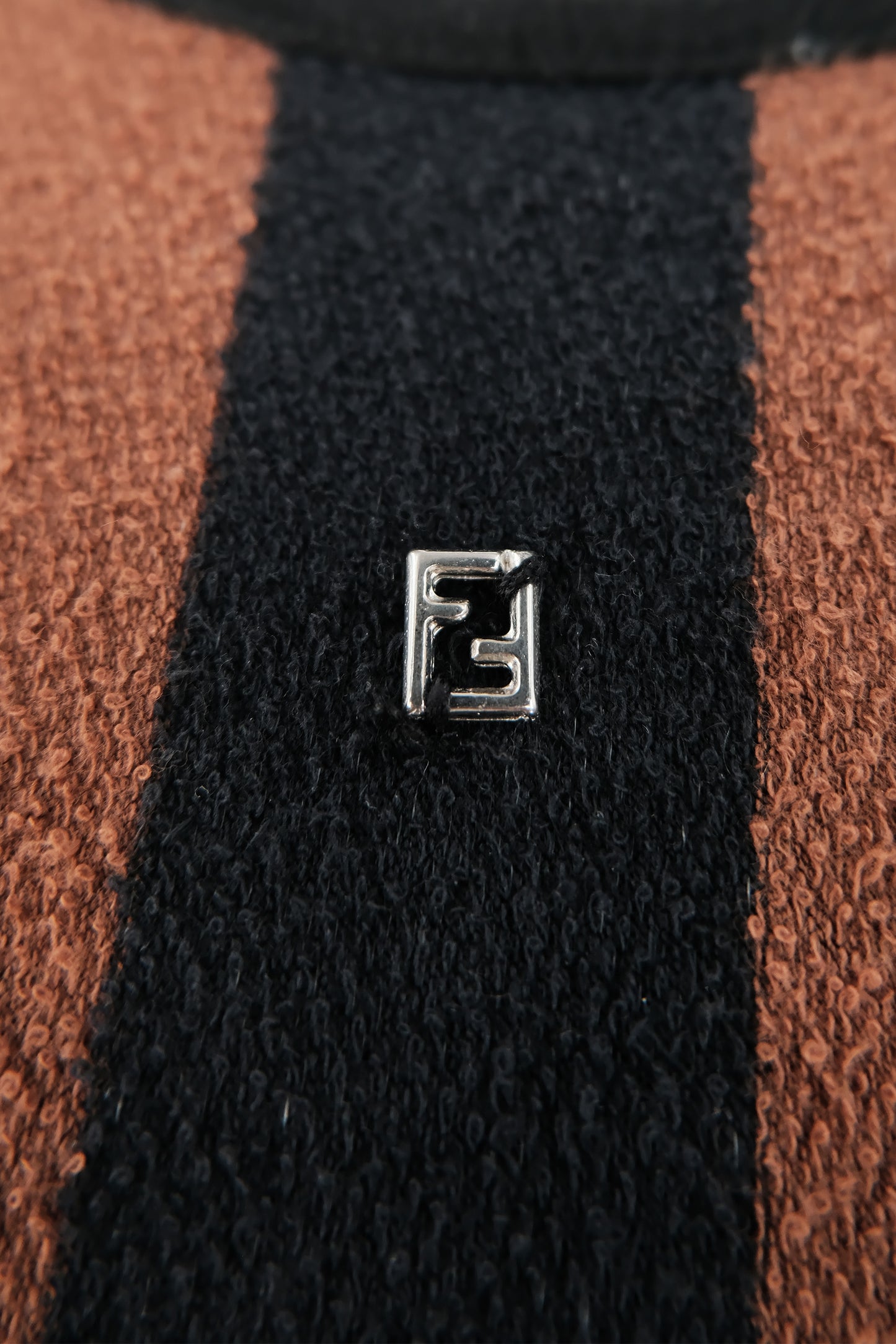 Vintage Striped Terry Cloth T-Shirt with Logo Embellishment