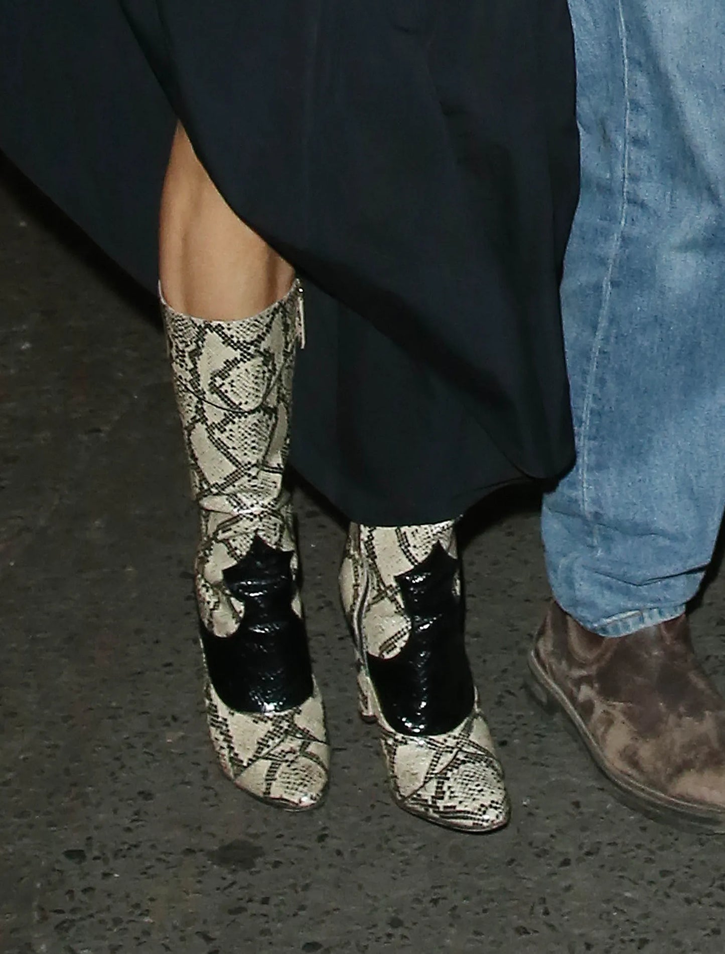 Python Embossed Tall Cowboy Boots