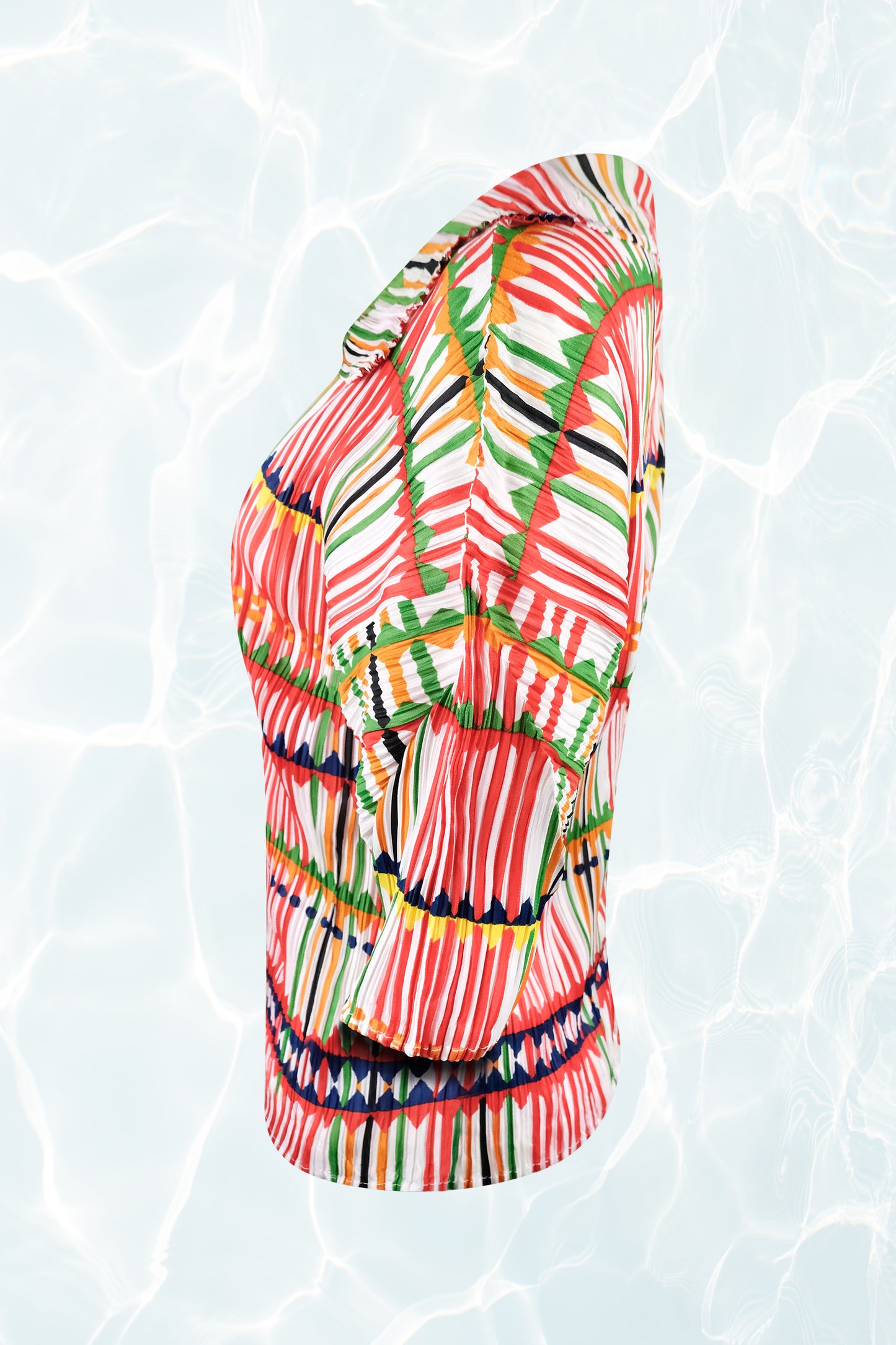 Pleats Please Abstract Plaid Multicolor Shirt