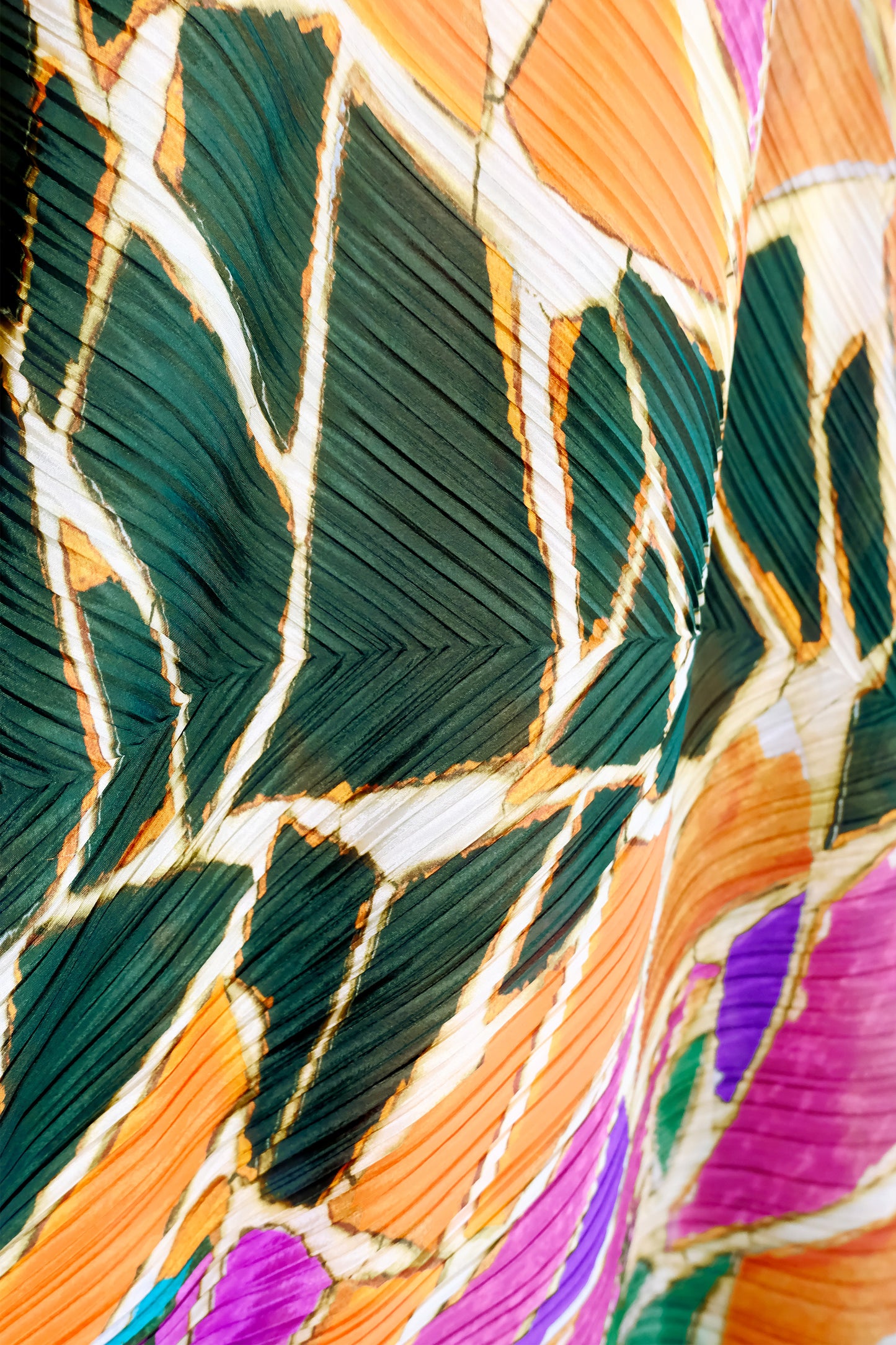 Issey Miyake Mosaic Print Asymmetrical Cape Kaftan Dress