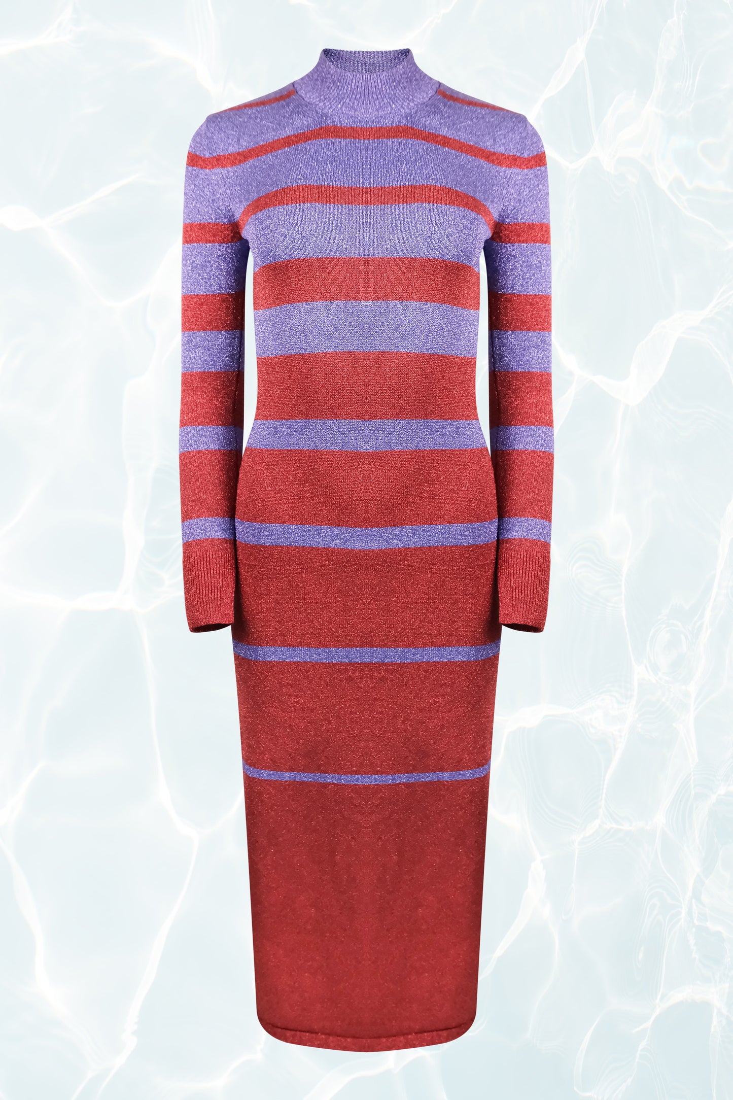 Resort '23 Metallic Striped Knit Dress