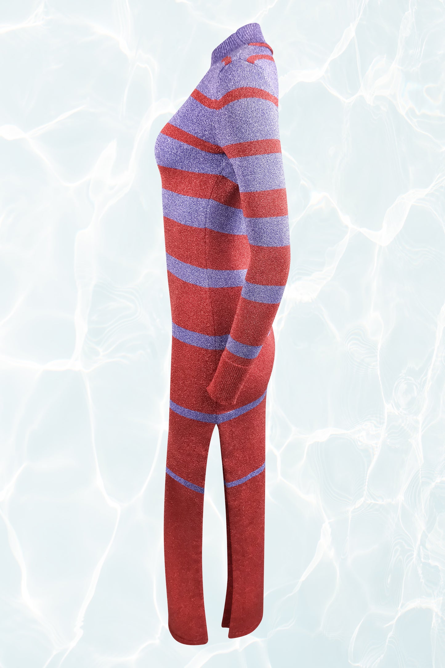 Resort '23 Metallic Striped Knit Dress