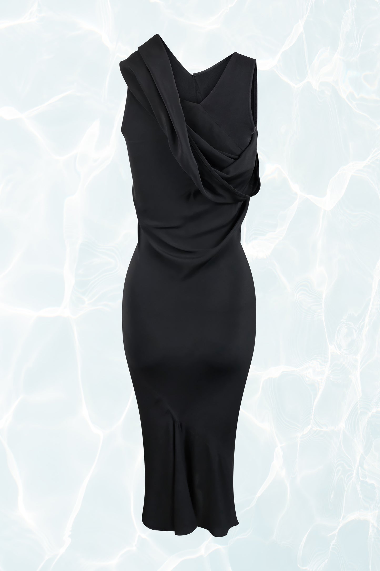 FW19 Asymmetrical Silk Blend Bias Cut Dress