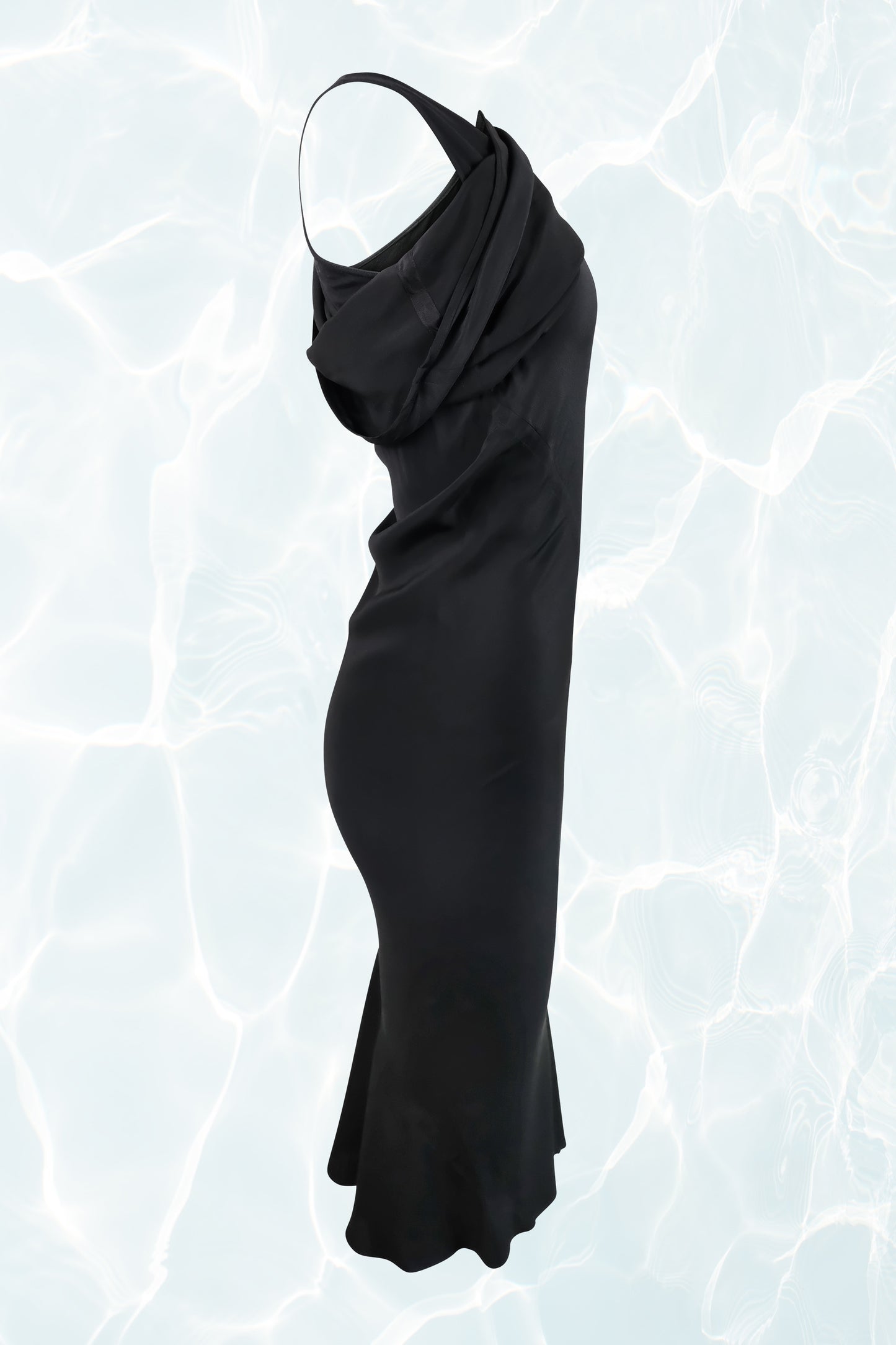 FW19 Asymmetrical Silk Blend Bias Cut Dress
