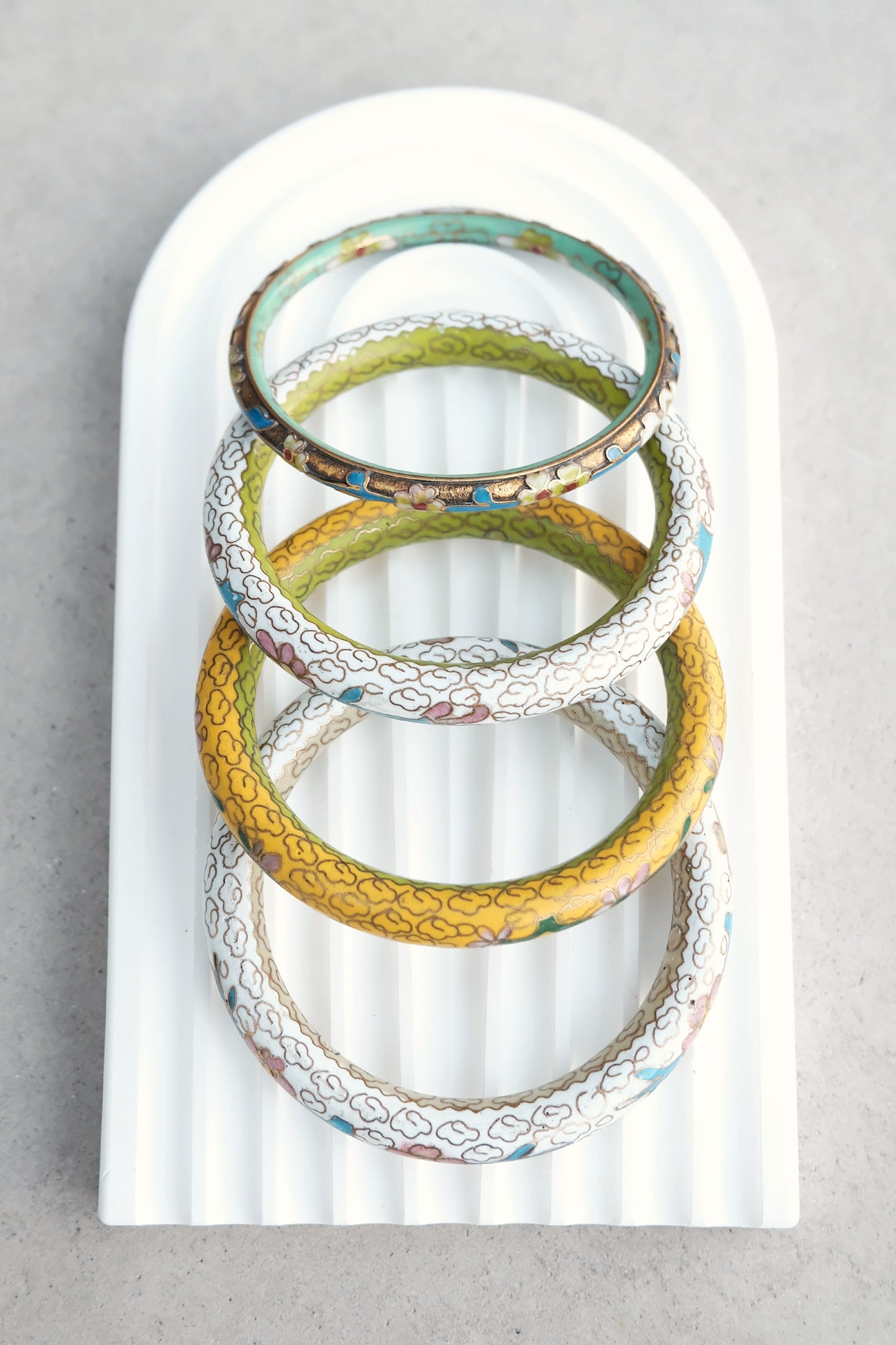 Antique Cloisonné Enamel Bangle Set
