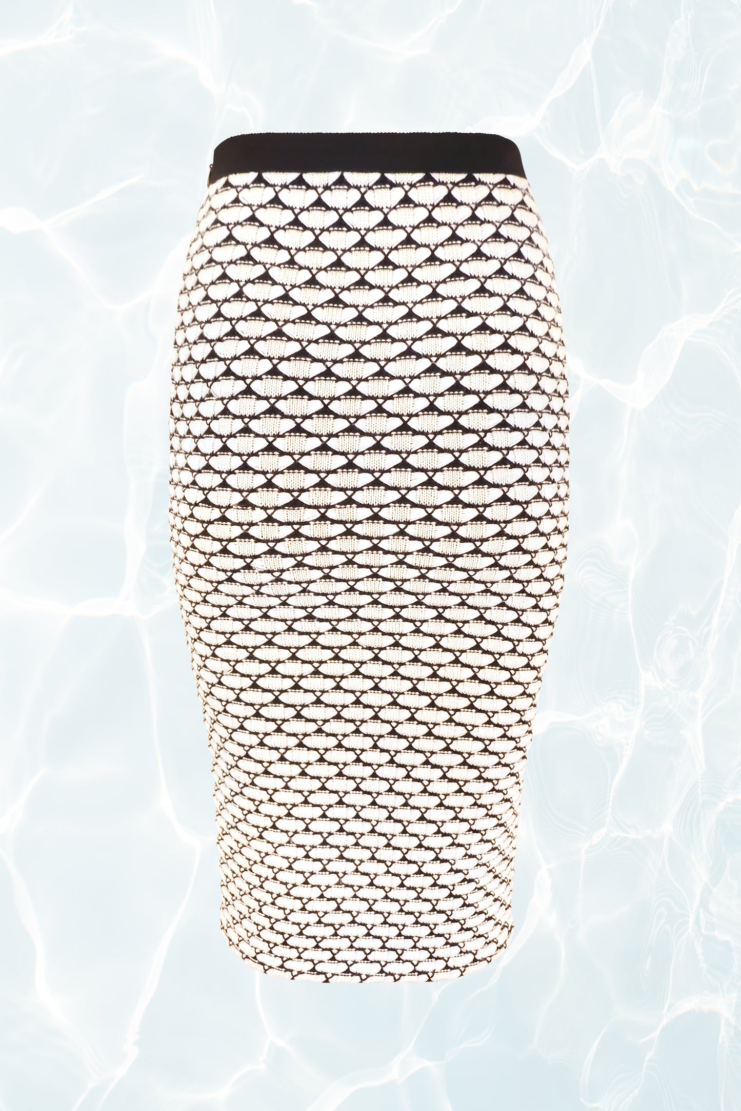 John Galliano for Dior Vintage 90's Black and White Pencil Sweater Skirt