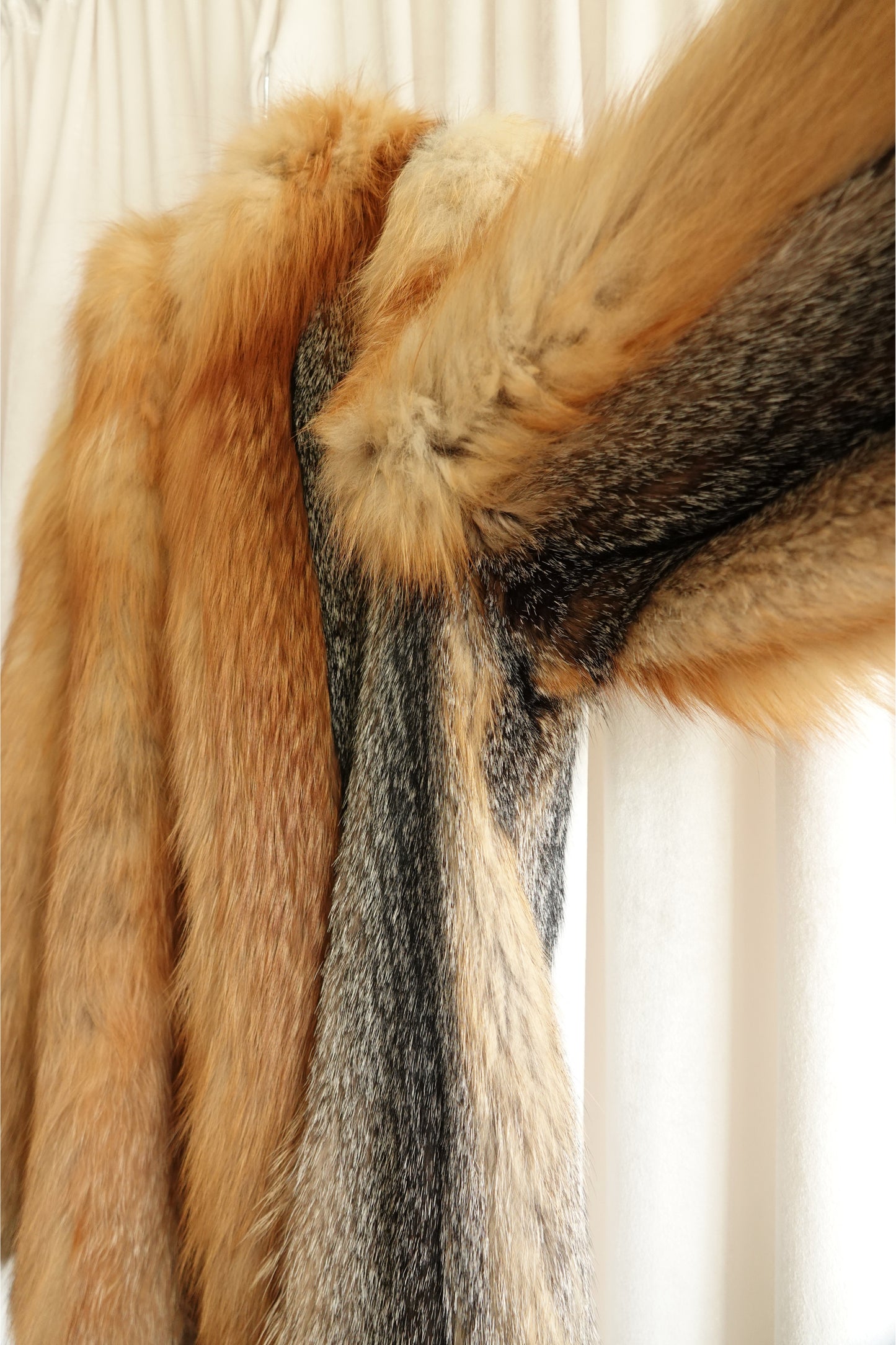 1970s Voluminous Red Fox Fur Cropped Jacket with Natural Silver Fox Panels