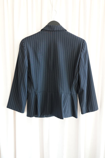 Vintage Armani Collezioni navy pinstripe jacket, label detail — Disco Palma