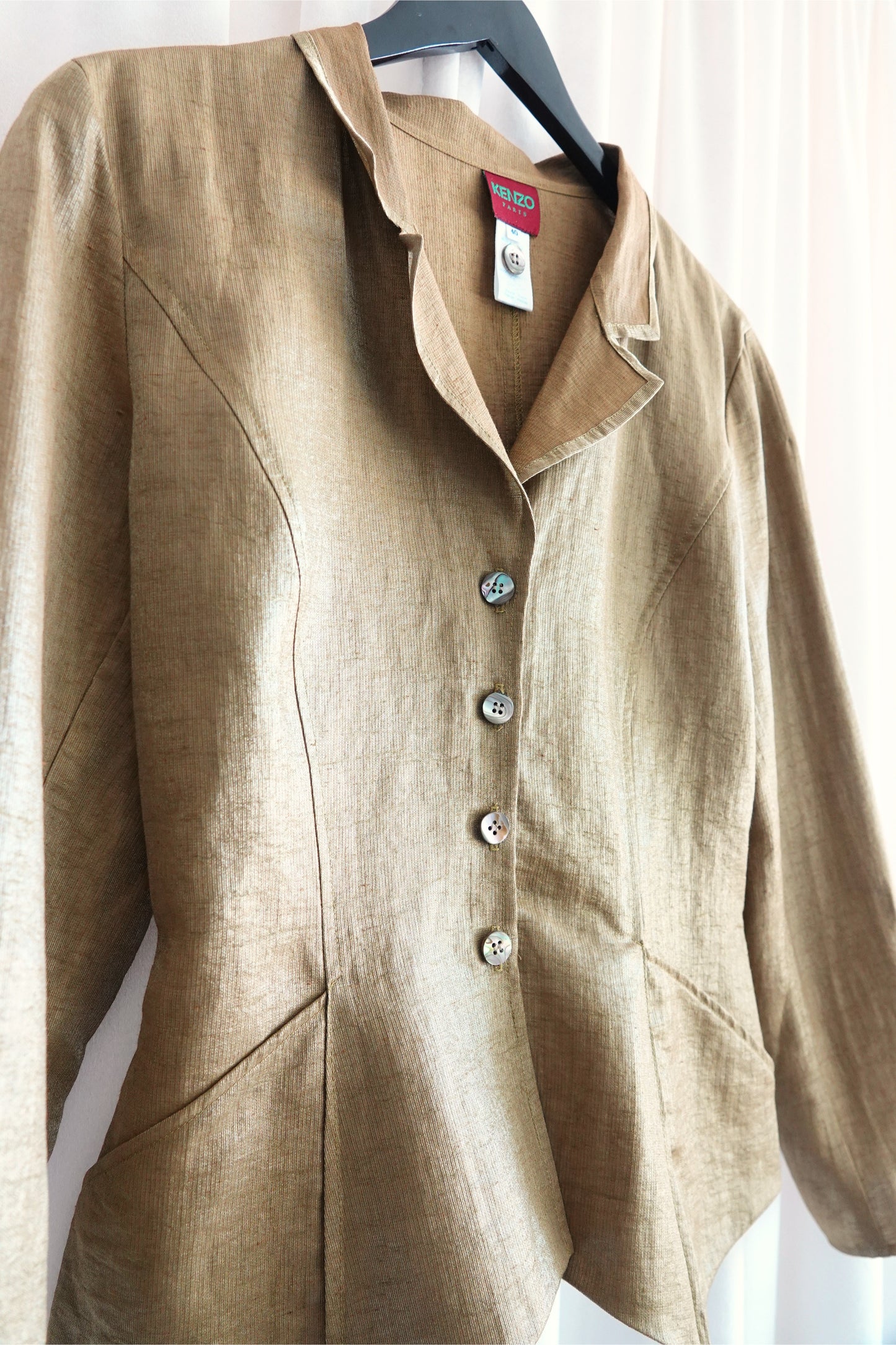 Vintage 1990s Gold Metallic Linen Jacket