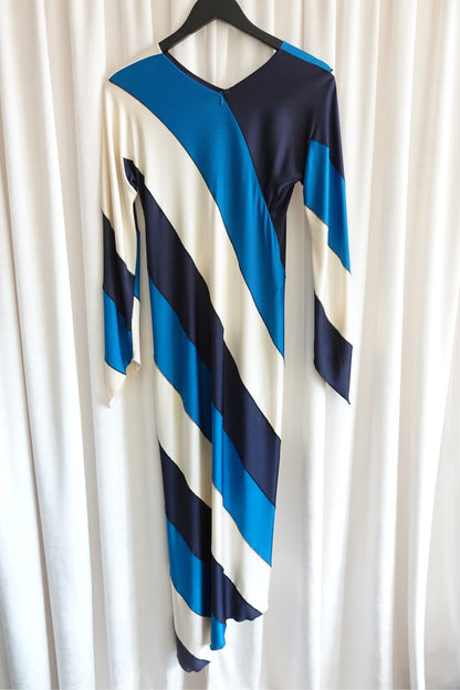 Marni by Francesco Risso SS22 Runway Diagonal Stripe Jersey Midi Dress