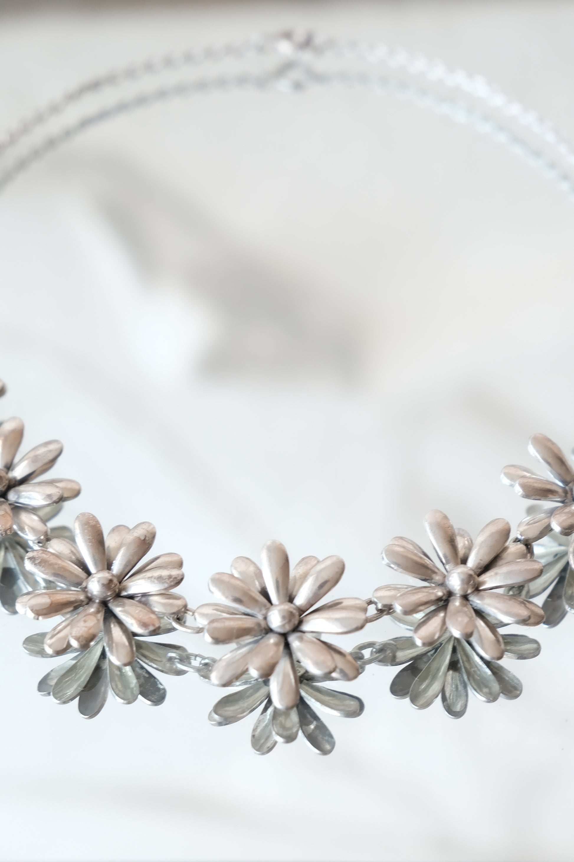 Mid-Century Danish Sterling Silver Daisy Necklace by SCF Denmark, circa 1950s – 60s