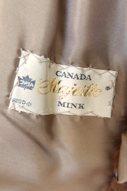 AEM Hurtig Furs  Canadian Mink Coat with Embroidered Silk Lining 1960s - 70s