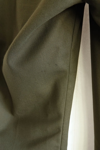 Vintage 1970s Olive Embroidered Flare Trousers with Suede Appliqué