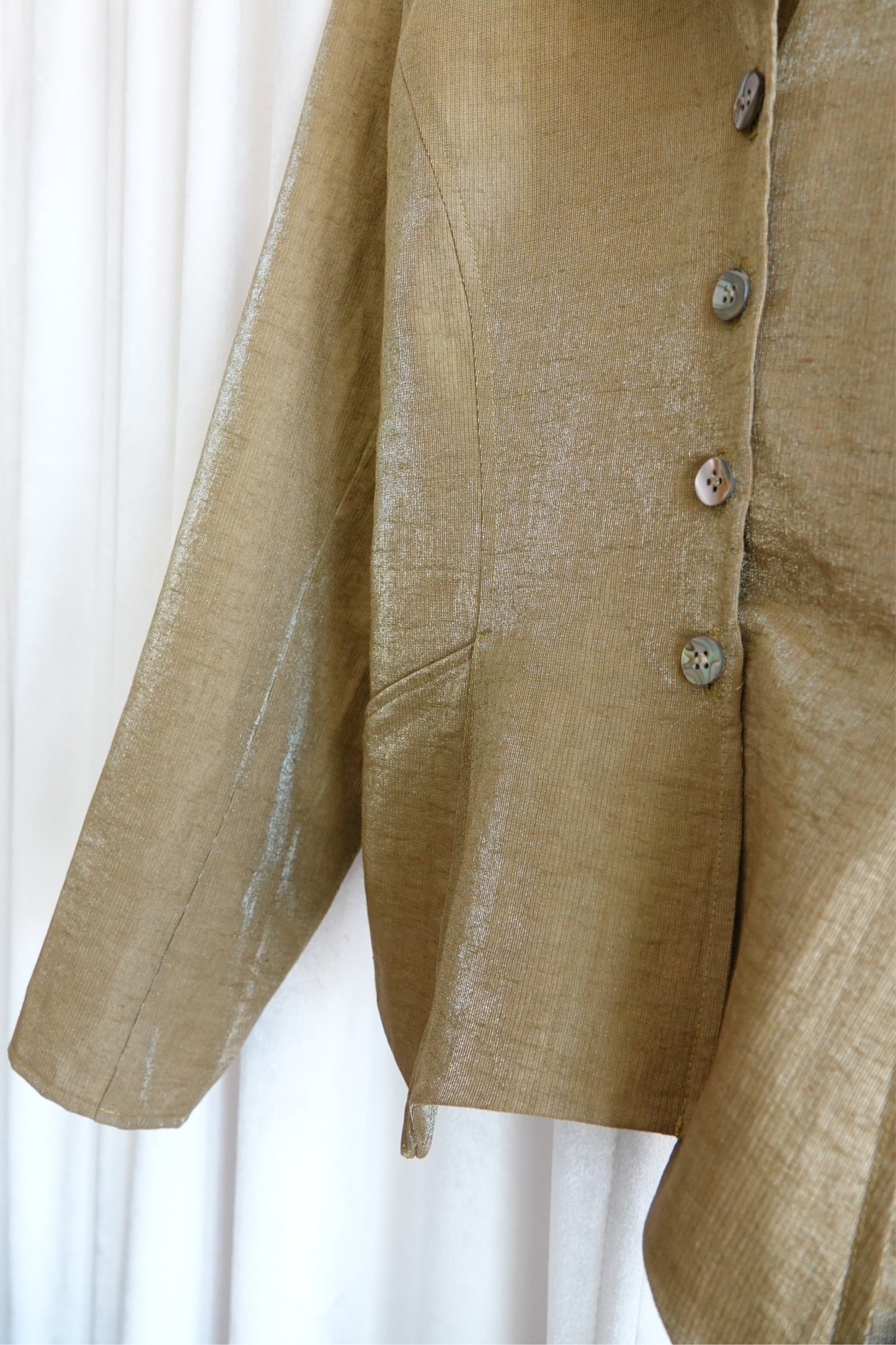 Vintage 1990s Gold Metallic Linen Jacket
