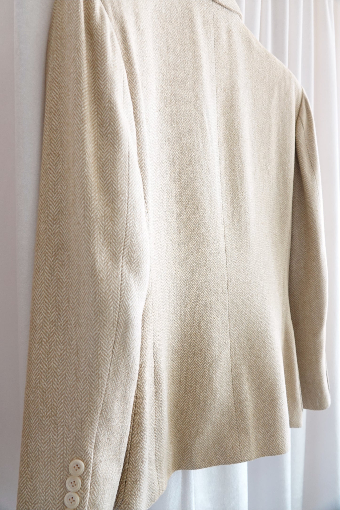 Vintage 1990s 100% Silk Herringbone Blazer