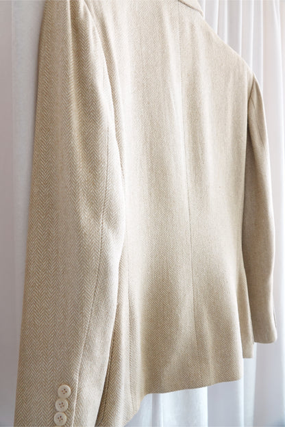 Vintage 1990s 100% Silk Herringbone Blazer