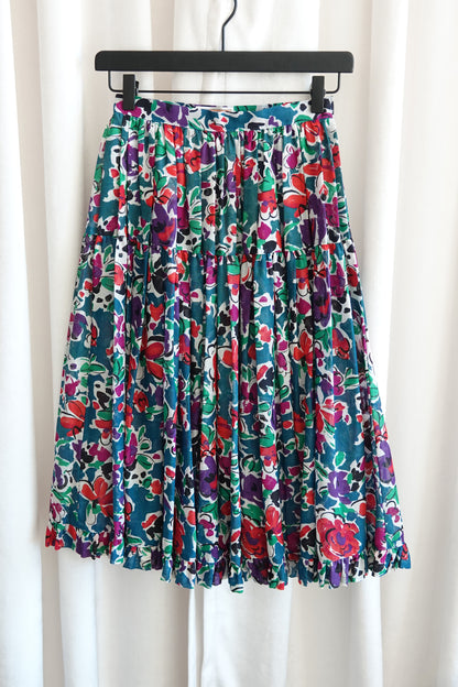 Yves Saint Laurent floral cotton two-piece set, label detail — Disco Palma