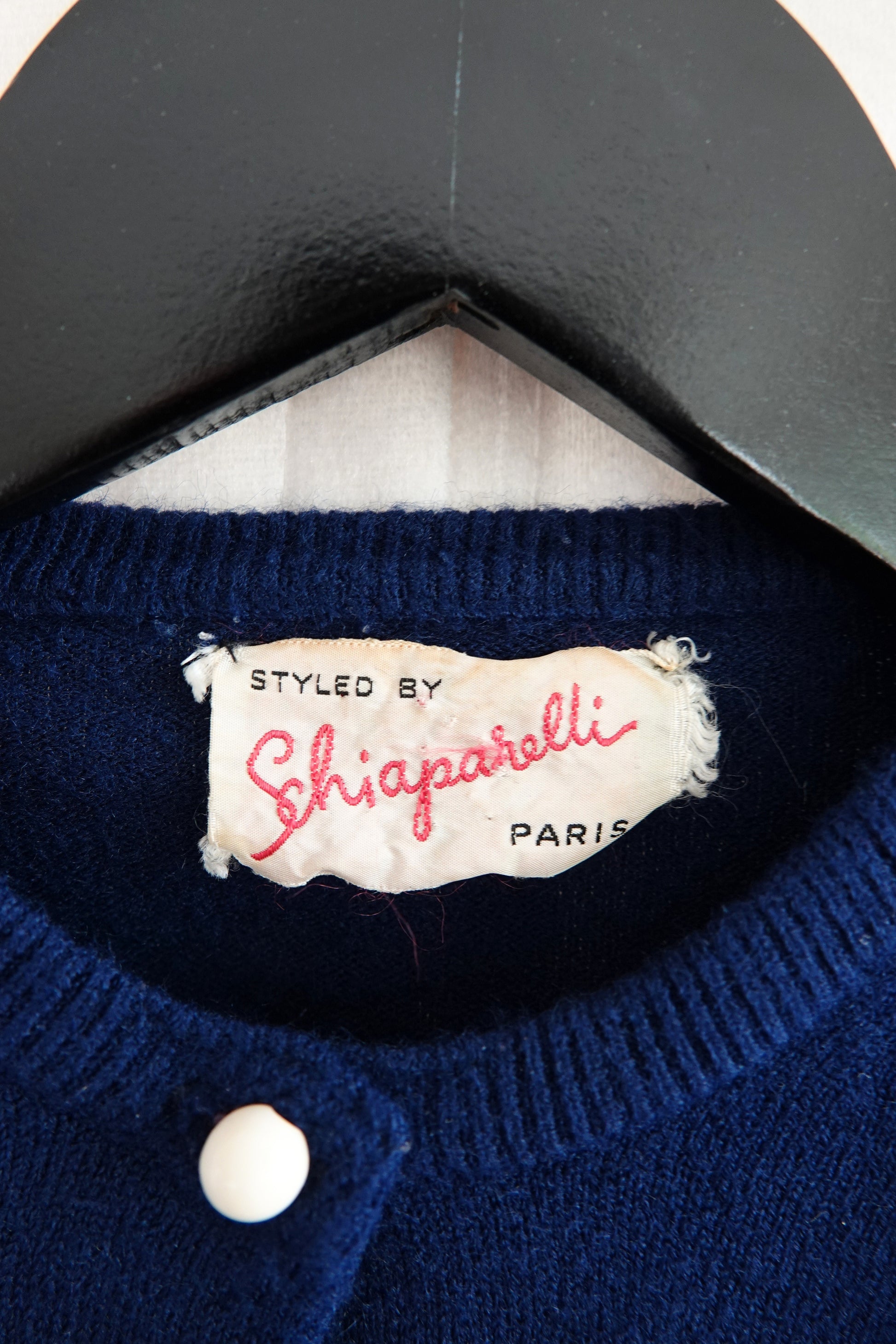 Schiaparelli vintage navy cardigan, Styled By Schiaparelli Paris label — Disco Palma