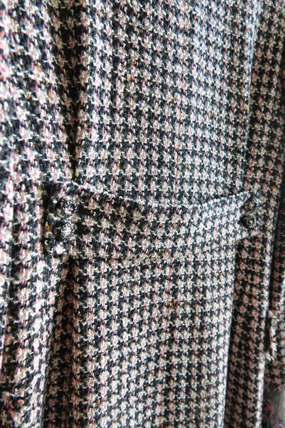 Chanel by Karl Lagerfeld Métiers d'Art Paris-London Fringed Houndstooth Tweed Coat