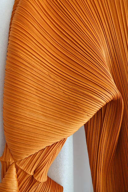 Pleats Please Sculptural Marigold Double-Tulip Sleeve Top
