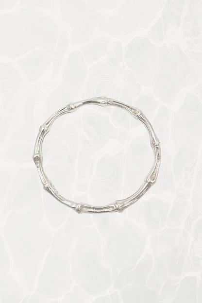 Vintage Tiffany & Co. bamboo motif sterling silver bangle bracelet, vintage designer jewelry
