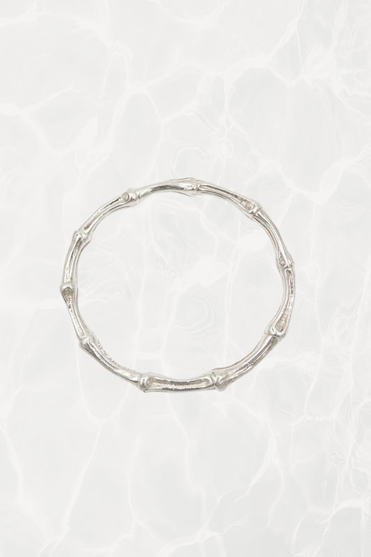 Vintage Tiffany & Co. bamboo motif sterling silver bangle bracelet, vintage designer jewelry