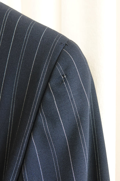 Vintage Armani Collezioni navy pinstripe jacket, full length — Disco Palma