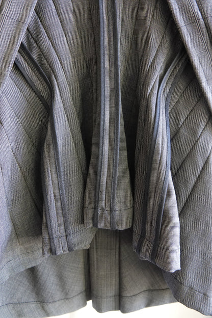 Junya Watanabe Comme des Garçons AD 1996 Embroidered Pleated Glen Check Vest