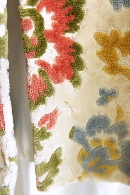 Vintage Late 1960s Floral Chenille Tapestry Coat