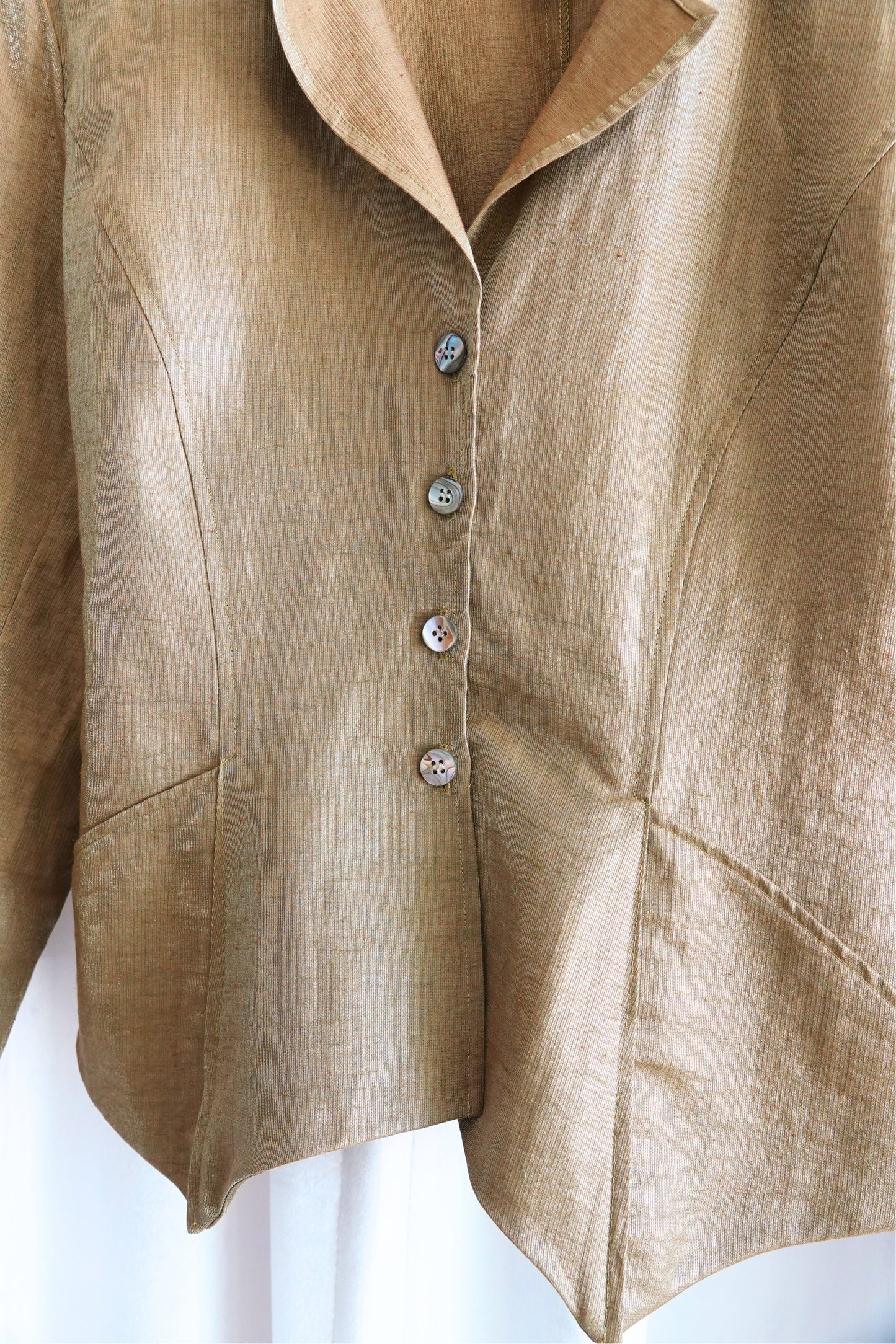 Vintage 1990s Gold Metallic Linen Jacket