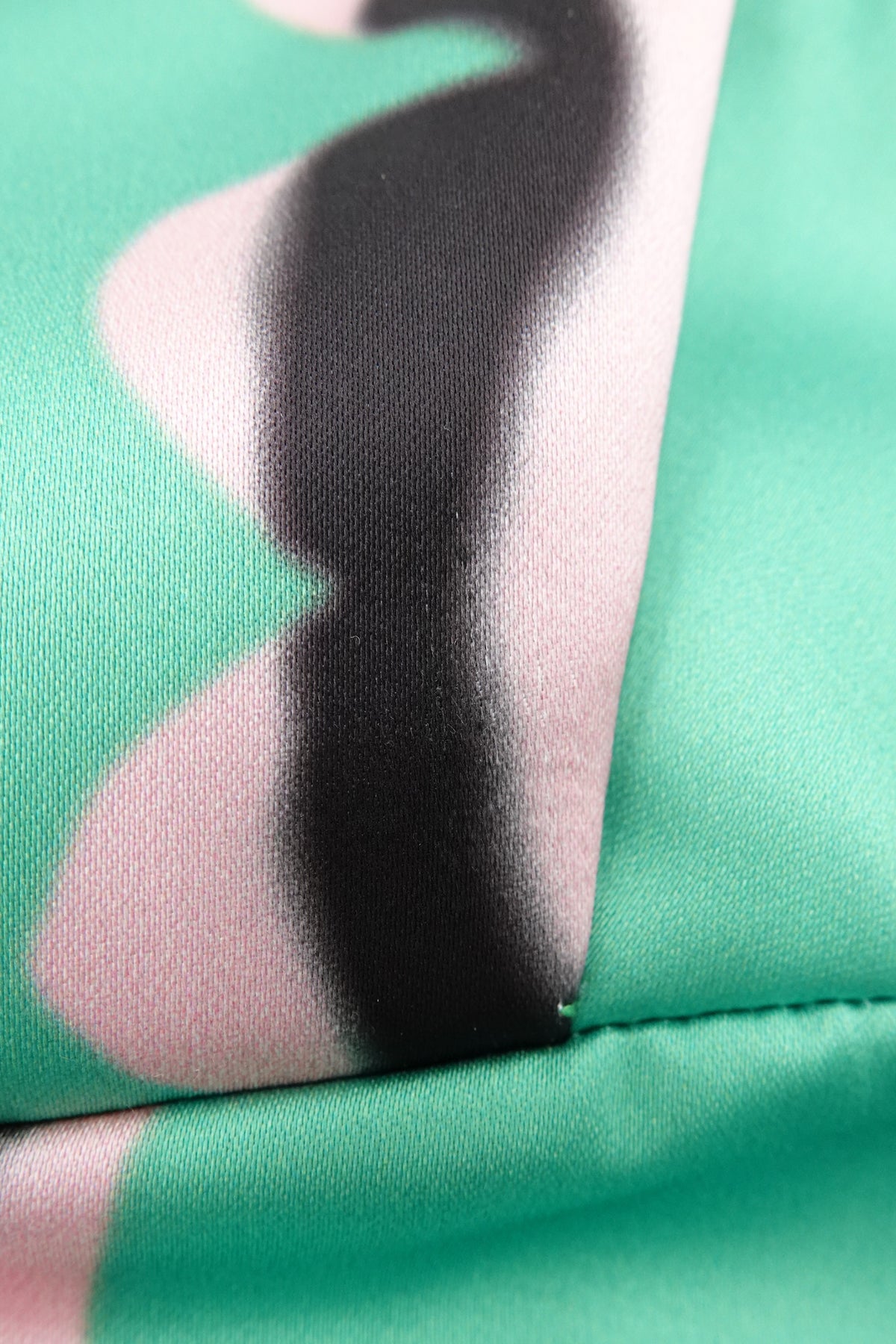 FW17 Runway Heart Blossom Print Green Duchesse Satin Bustier Dress