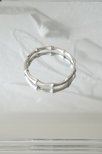 Vintage Tiffany & Co. bamboo motif sterling silver bangle bracelet, vintage designer jewelry
