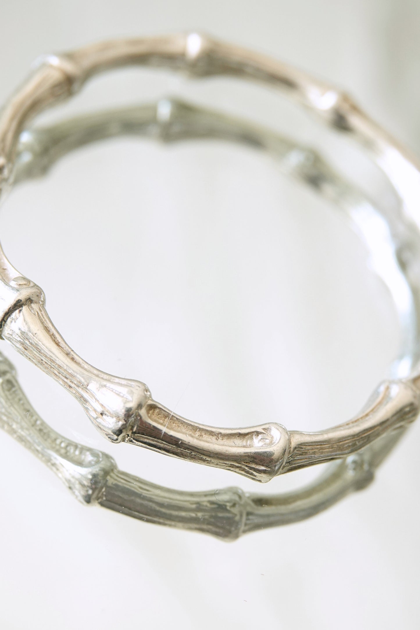 Vintage Tiffany & Co. bamboo motif sterling silver bangle bracelet, vintage designer jewelry