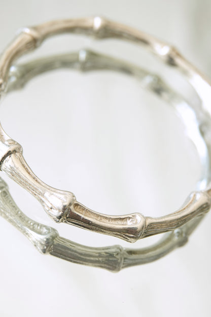 Vintage Tiffany & Co. bamboo motif sterling silver bangle bracelet, vintage designer jewelry