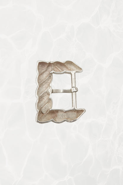 Vintage Tiffany & Co. sterling silver belt buckle with rope motif, 1988 designer accessory