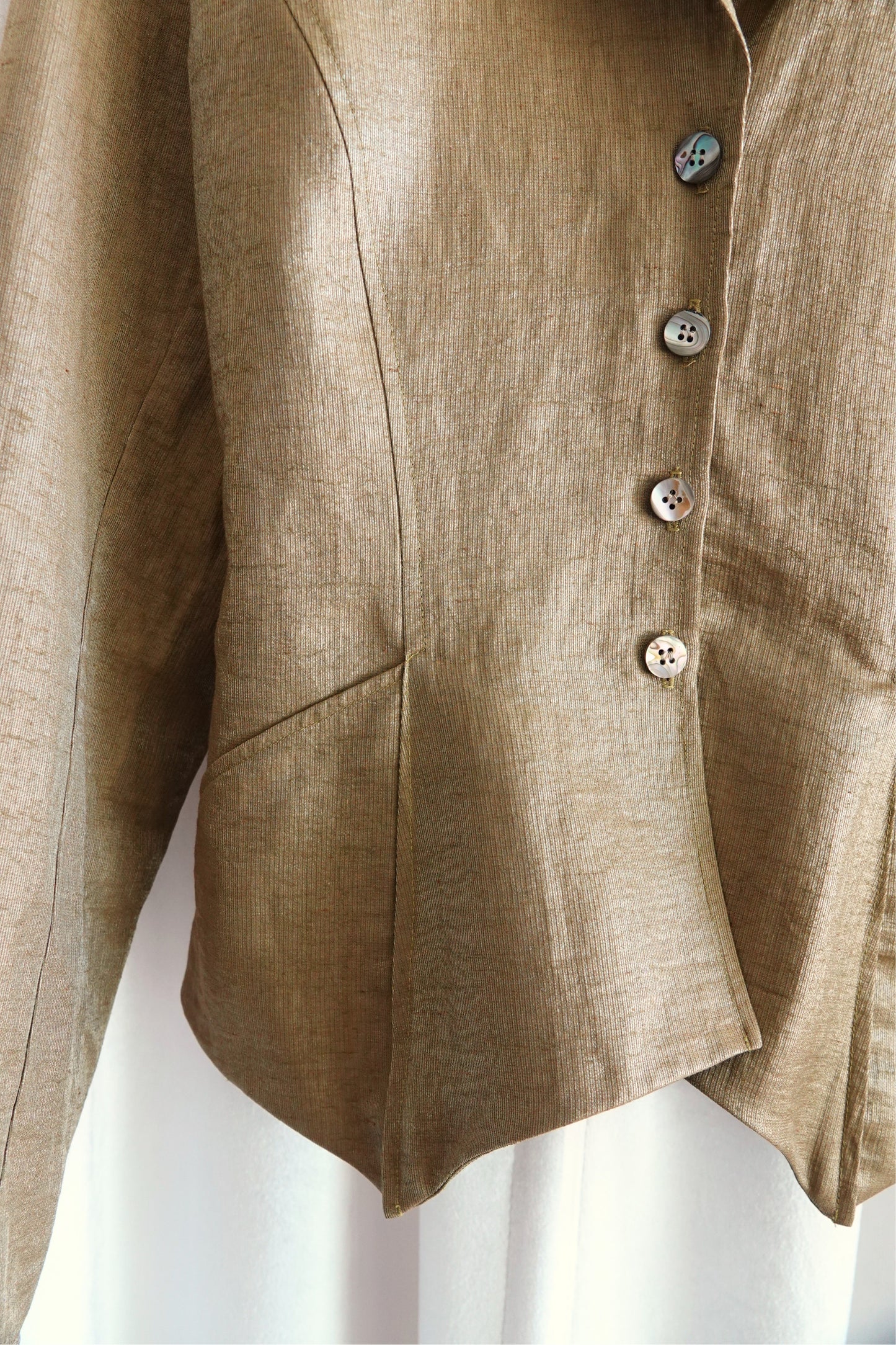 Vintage 1990s Gold Metallic Linen Jacket
