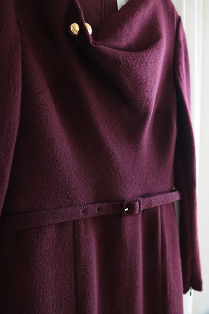 Roland Mouret burgundy pencil dress, on hanger — Disco Palma