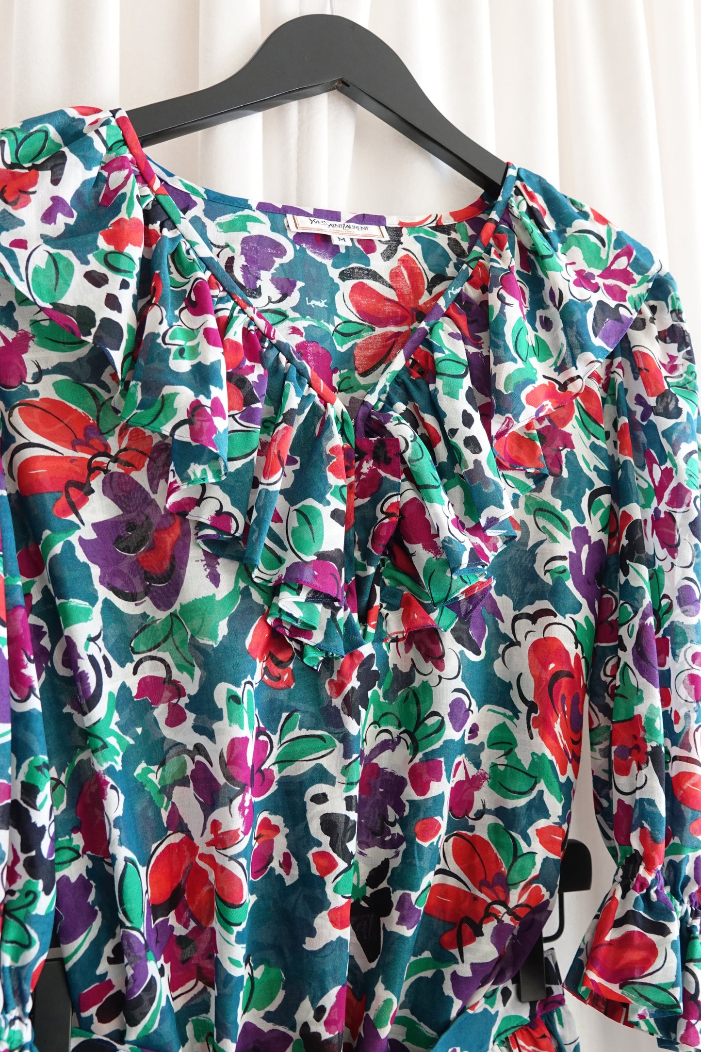 Yves Saint Laurent floral cotton two-piece set, full length — Disco Palma