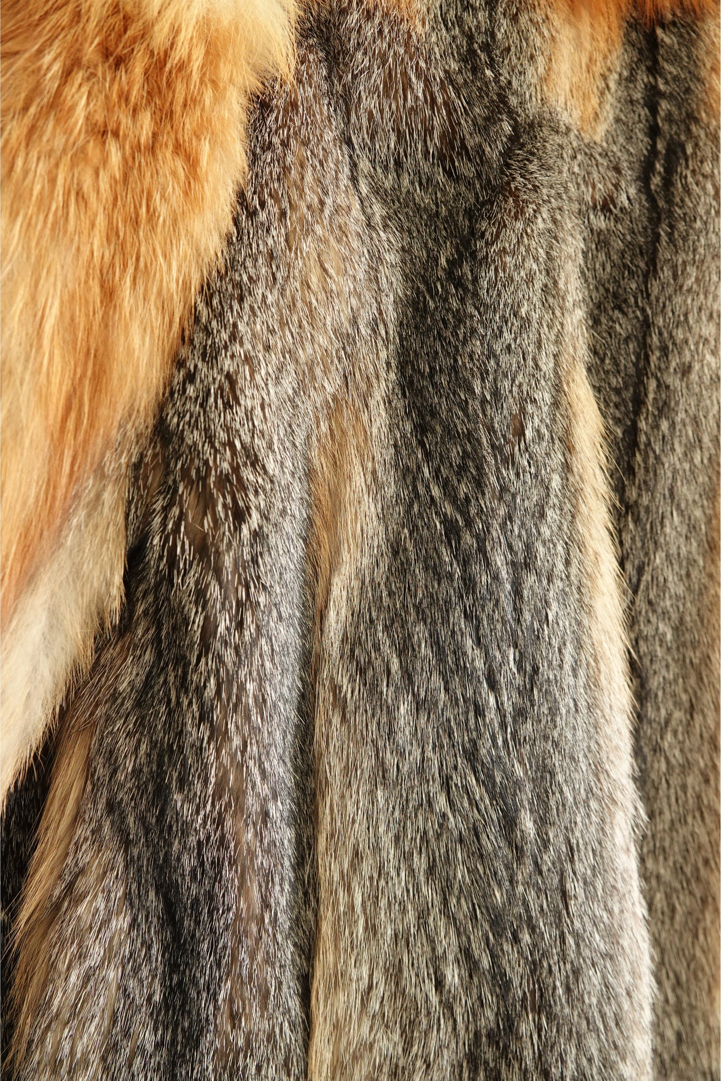 1970s Voluminous Red Fox Fur Cropped Jacket with Natural Silver Fox Panels