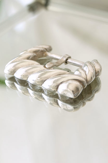 Vintage Tiffany & Co. sterling silver belt buckle with rope motif, 1988 designer accessory