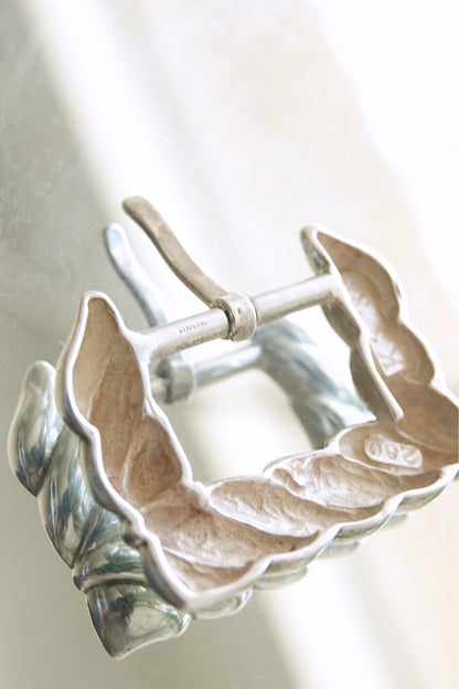 Vintage Tiffany & Co. sterling silver belt buckle with rope motif, 1988 designer accessory
