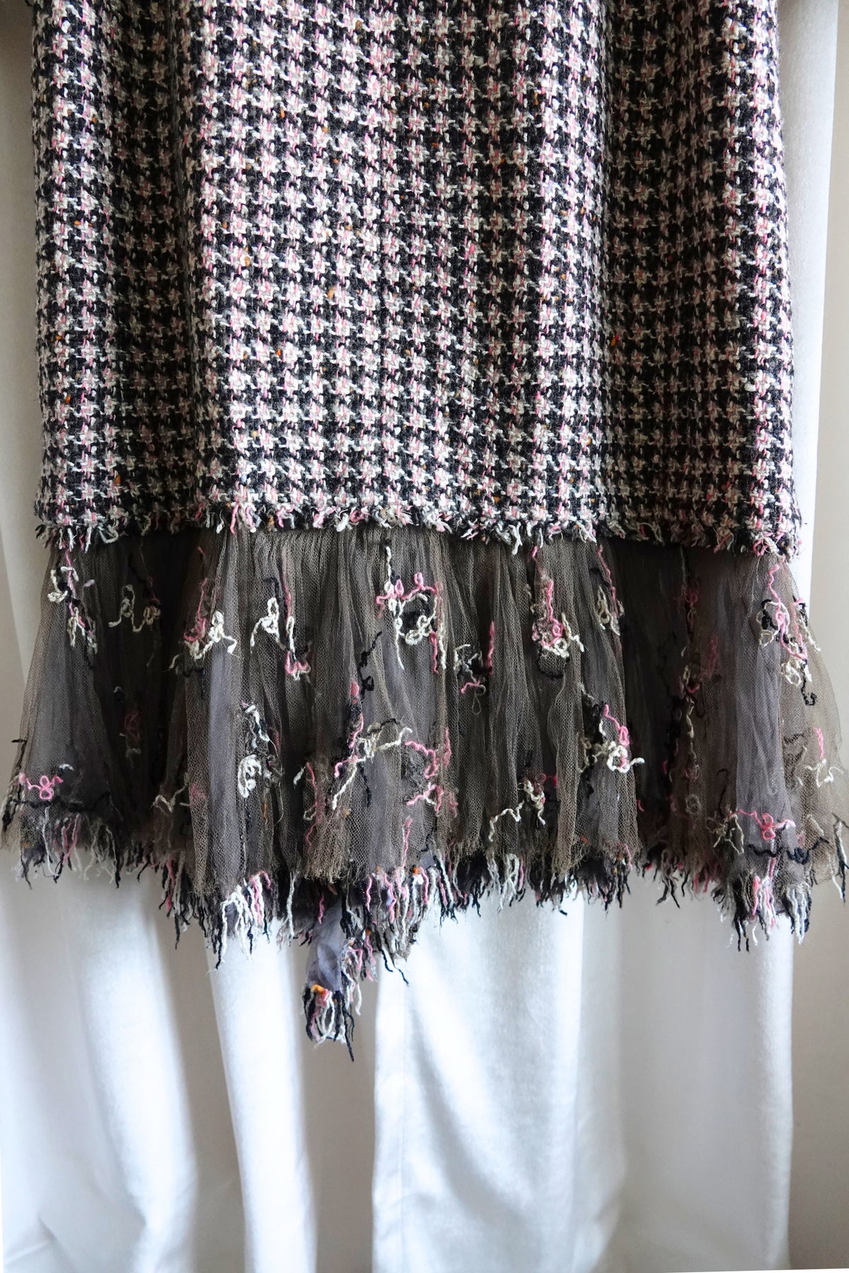 Chanel by Karl Lagerfeld Métiers d'Art Paris-London Fringed Houndstooth Tweed Coat